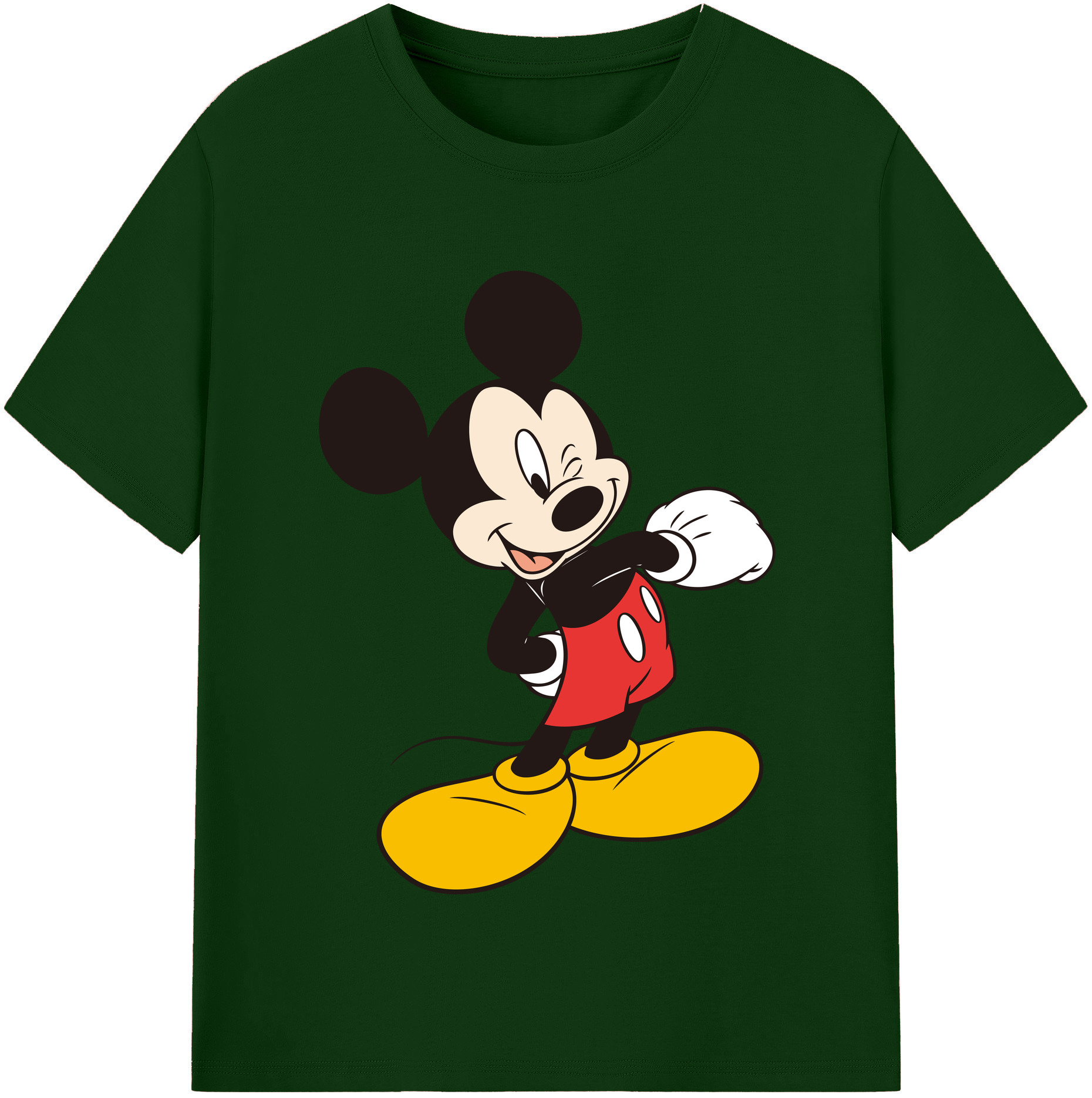 （画像用） ミッキーマウス Mickey Mouse 綿100％半袖Tシャツ（フロントプリント）